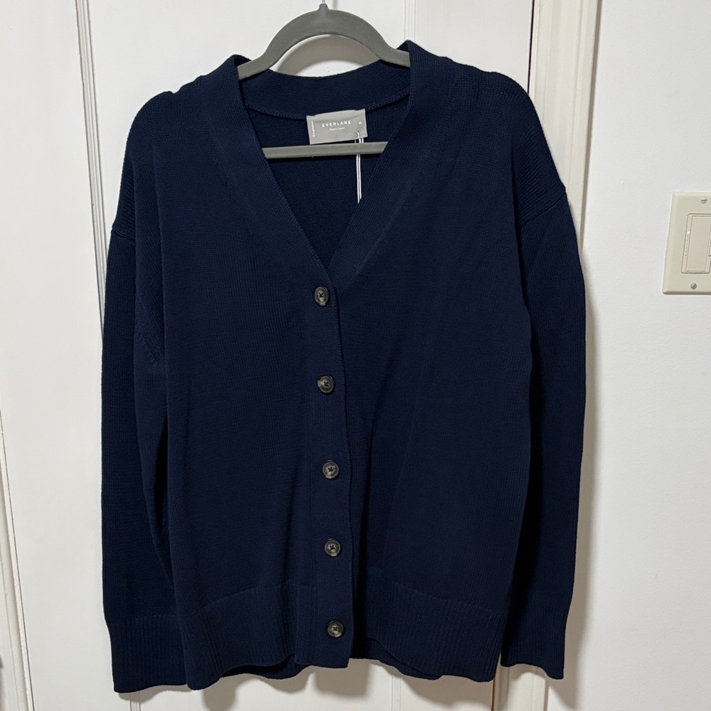 NWT Everlane Cotton Cardigan Navy M